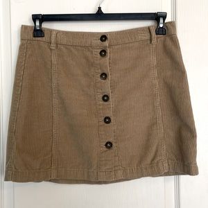Blue Spice | Tan Corduroy Mini Skirt, Size: 9